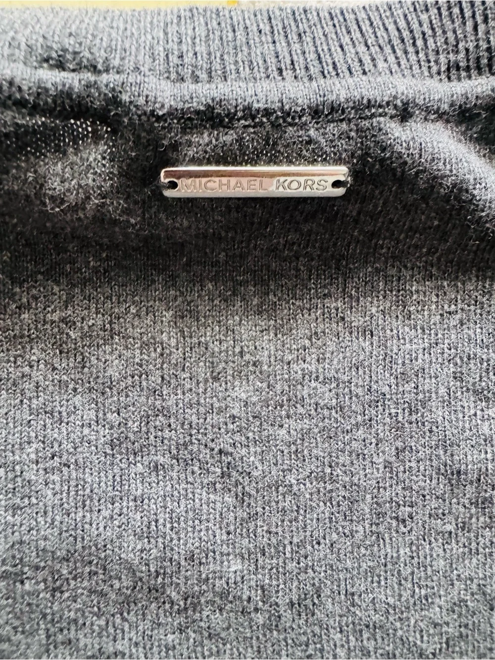 Michael Kors Charcoal Cold-Shoulder Knit Sweater